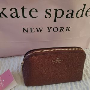 Kate Spade Shimmy Glitter Fabric Small Cosmetic Ca last one